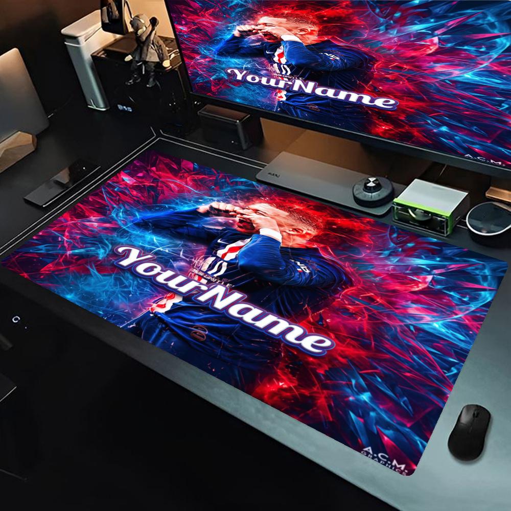 Mbappe Personalized Text Mouse Pad Desk Mat Ultralong Desk Mat Nonslip Rubber Base Office Desk Accessory