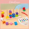 Wooden Theme Fruit Strand Building Blocks Color And Shape Matching Children Toys