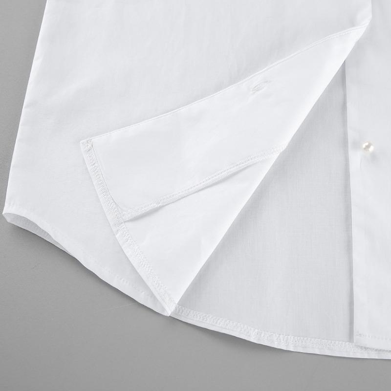 French Style Cotton Flared Sleeve Shirt For Spring Summer Commute