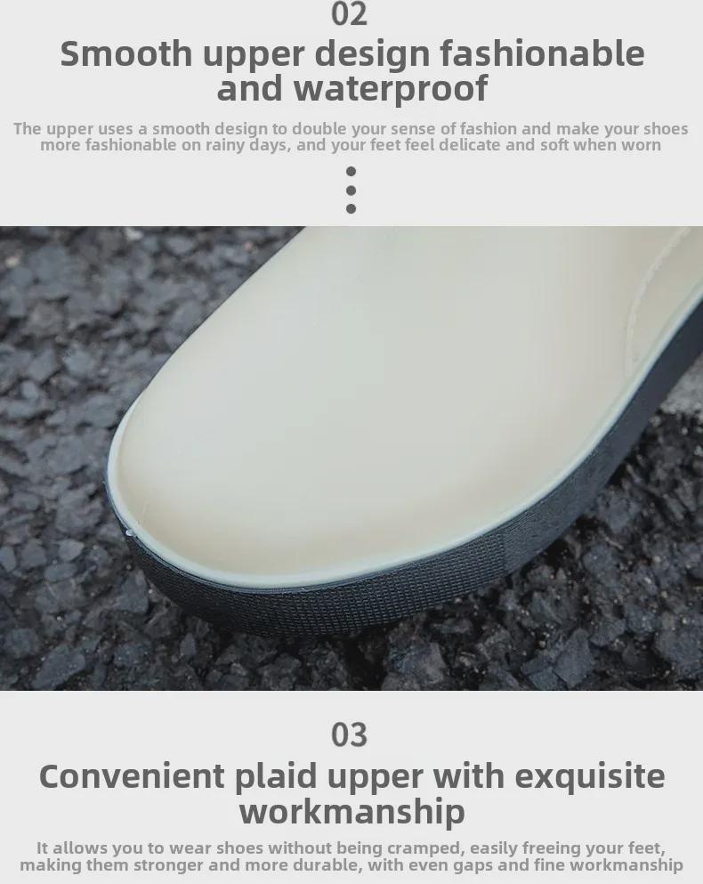 Wasserdichte, rutschfeste, modische Regenstiefel für Damen – kurzes Rohr, dicke Sohle, perfekt für Outdoor-Aktivitäten wie Angeln und Autowaschen