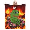 Sad P-Pepe Frog Meme Flannel Blanket Winter  Soft Throw Blanket for Children Living Room Novelty Bedspread Sofa Bed Cover