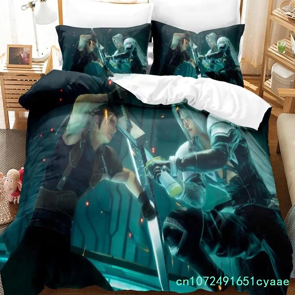 New Game Crisis Core Final Fantasy VII Bedding Set Cartoon Anime three-piece Set Adult Boys Bedroom Duvetcover Sets Couette