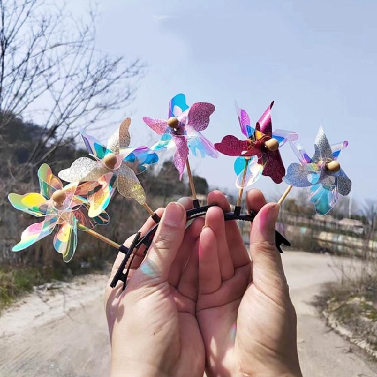 Playful Hair Clips with Spinning Windmills Sweet Charm Hairpin for Children