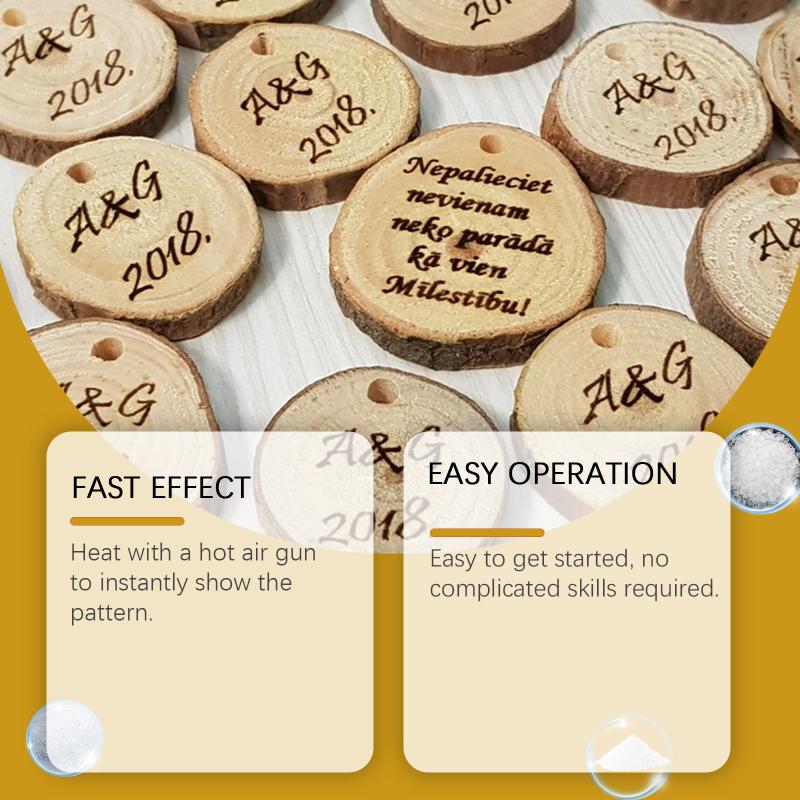 Fast Setting Wood Burning Gel Heat Activated Paste for Wood Crafts DIY Drawing and Personalized Wood Art Easy Use for Beginners