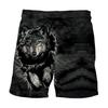 Mens Summer Beach Board Shorts Beach Boxer Trunks 3D Wolf Print Boardshorts Men Casual Short Bermudas Masculina