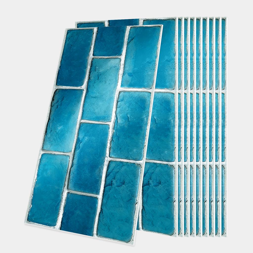 10/20/30Pcs 3D Mosaic Tile Stickers - Waterproof PVC Wall Decals - Thickened Self-Adhesive Brick Wallpaper for Kitchen & Bathroom - Multiple Designs
