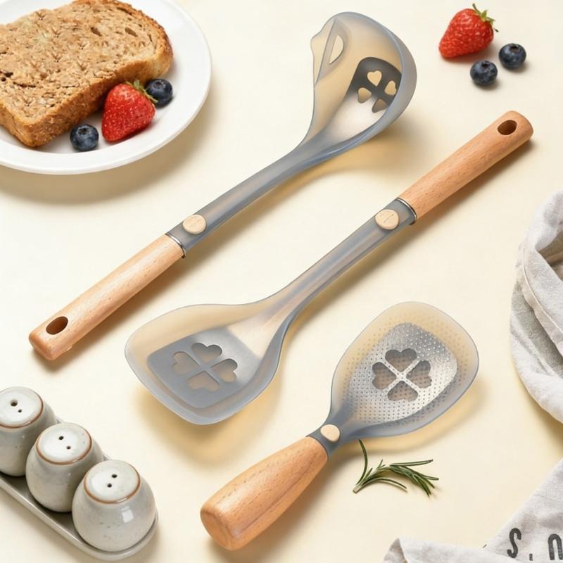 Silicone Spatula Cooking Spoon Heatproof Kitchen Tool With Comfortable Grip Perfect For Sauteing Baking And Serving
