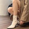 Women's Shoes 2024 High Quality Back Zip Women's Boots Fashion Solid Office and Career Sexy Pointed Toe Ankle BootsZapatos Mujer