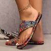 Large size sandals women's  summer new breathable printing set toe style cool slippers
