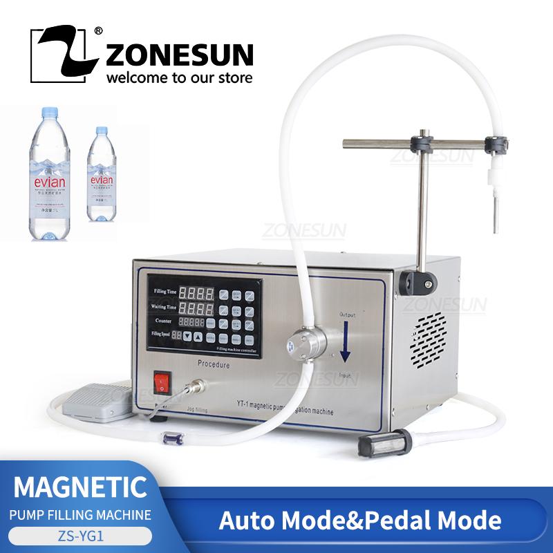 ZONESUN Liquid Filling Machine ZS-YG1 Single Head Magnetic Pump Water Beverage Juice Perfume Bottle Filler Supply 5-3000ml