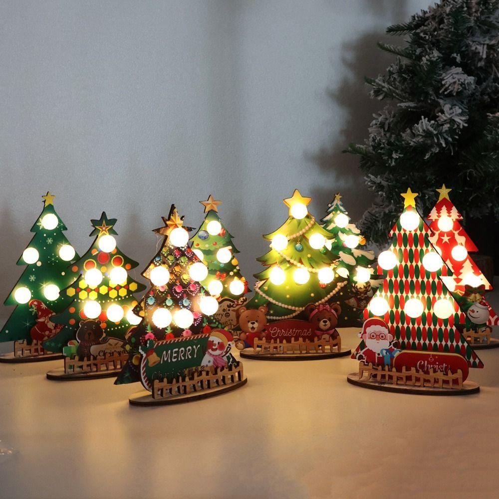 Desktop Size Christmas Lights Luminous LED Christmas Tree DIY Gift Xmas Ornaments Room Decor