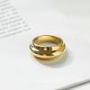 Japan and South Korea Irregular Geometric Exquisite Ring Titanium Steel Electroplating Stacked Wearing High-end Ring