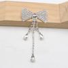 LKERAN New 2 Pieces of 37 * 80MM Welded Flat Bottom Bow, Rhinestone Tassel Clothing Bag Decoration DIY Accessories