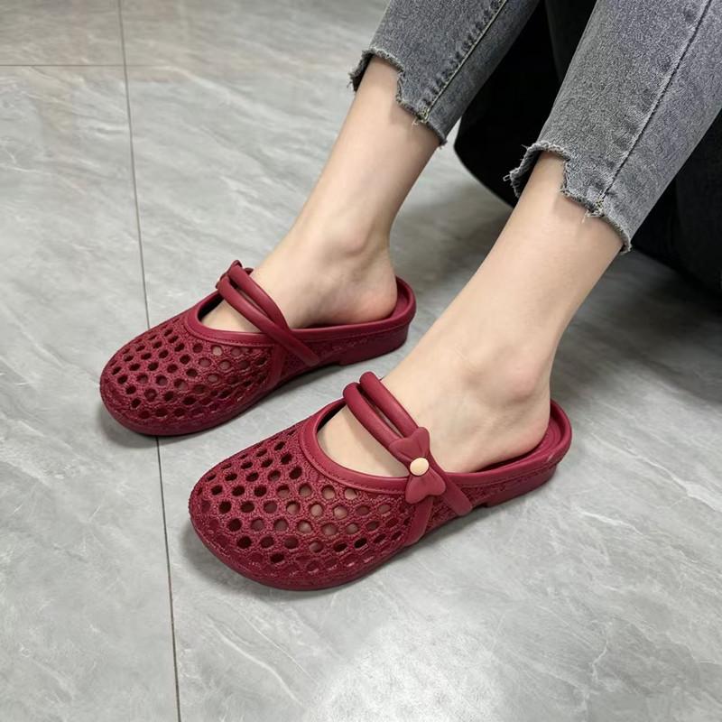 Schicke Pearl-Mesh-Slipper für den Sommer – Bequeme, rutschfeste geschlossene Commuter-Slipper für Damen für den Außenbereich