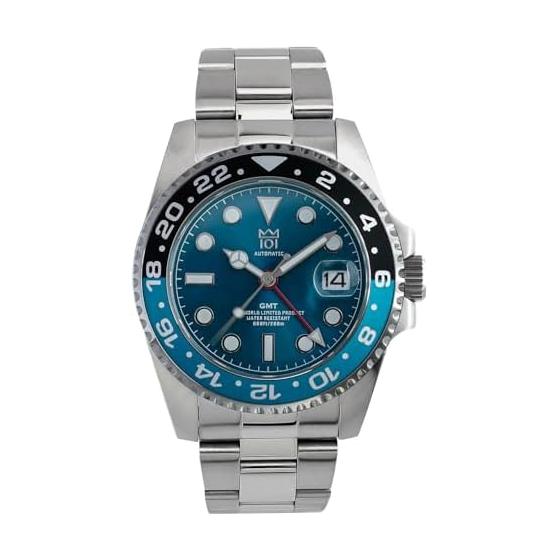 [HYAKUICHI 101] Model 14 Hyakuichi Mechanical Watch Automatic GMT Watch 200m Water Resistant Date Viking Blue Hack Function