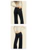 Women's Original Blue Micro-Flare Low-Rise Jeans, Autumn/Winter 2024: Trendy Slimming Wide-Leg Style