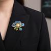 Handmade Peony Flower Brooches Colorful Chinese Style Corsage Fashion Lapel Pin  for Women