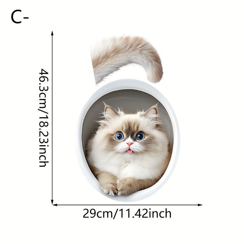 3D-Effekt Niedliches Tier Toilettenaufkleber Niedliche Katze Hund Badezimmer Toilettensitzbezug Aufkleber PVC Zubehör Für Zuhause Badezimmerdekoration