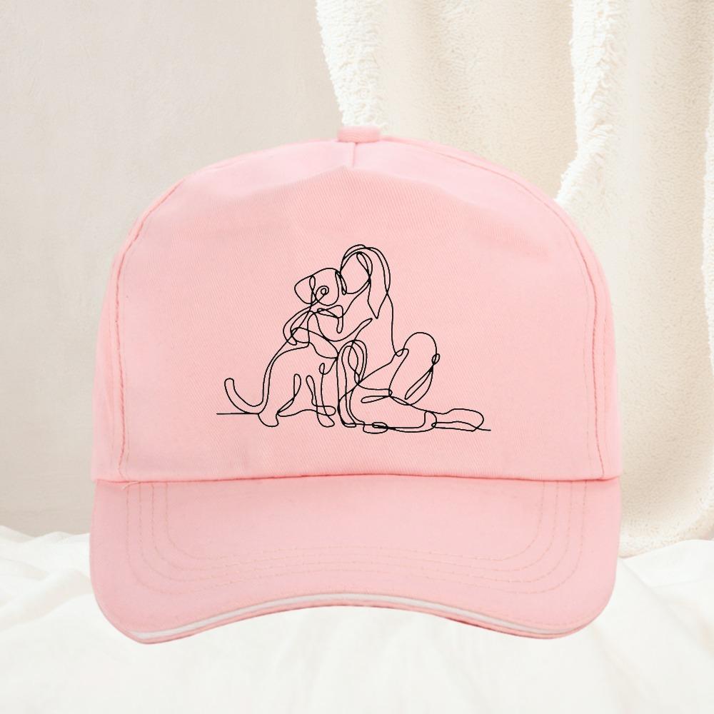 Classic Retro Dog Mom Printed Baseball Cap Outdoor Casual Sports Sun Hat Adjustable Soft Top Duckbill Cap