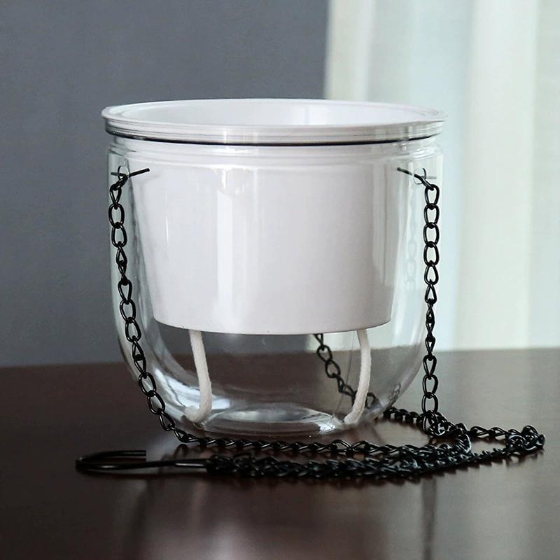 Transparent Double Hanging Basket Pot Lazy Self-Absorbent Pot Can Hang Plant Pot