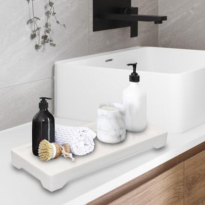 Bathroom Tray, Perfume Plate Organizer Rectangular Jewelry Holder Decorative Tray for Bedroom