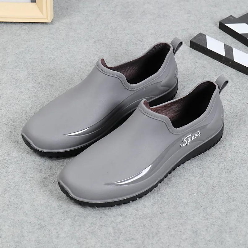 Hot Sale Men's Rain Boots Low-top Non-slip Men Rain Shoes Wear-resistant Waterproof Work Shoes Outdoor Fishing Rubber Shoes Male