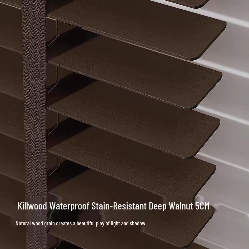 Retro masivní dřevěné benátské žaluzie pro domácnost nebo kancelář - Zatemňovací sluneční clona pro obývací pokoj, balkon, ložnici a pracovnu