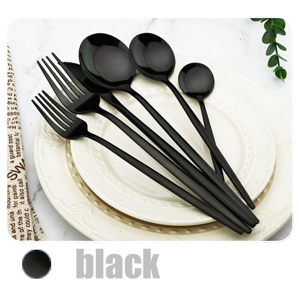 Silver Dinnerware Set Travel Cutlery Set Reusable Silverware Straw Spoons Forks Chopsticks Kitchen Accessory with Bag