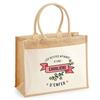 Beach Bag - PLANETEE - Jute with Pocket "The Affairs of a Hellish Rider" - Printed Cotton France - Multicoloured - 43x33 Cm