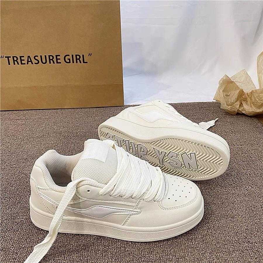 Hong Kong Style Women's Shoes Niche Bread Shoes Ins Tide 2025 Spring New Versatile Fashion Platform White Shoes Casual Board Shoes