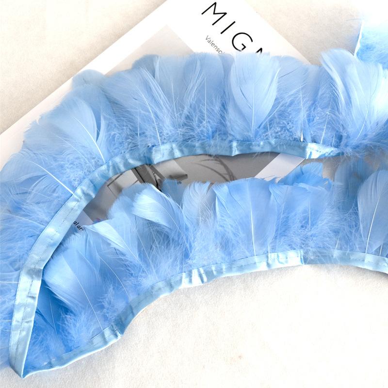 Color Medium Floating Feathers Cloth Edge Goose Feather Cloth Strip Diy Skirt Shawl Performance Clothes Wings Decoration Feather Lamp Material