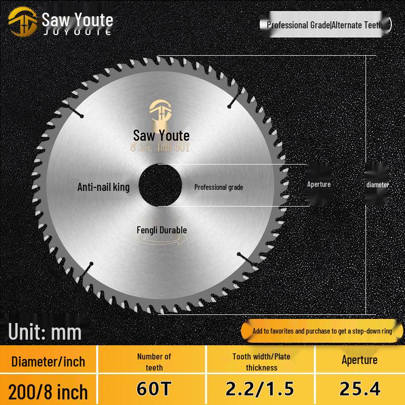 Woodworking Circular Saw Blade for 4, 10, or 12 Inch Cutting; Fits 125 Angle Grinder & 140 Lithium Battery Saw - Cuts Aluminum Sheets