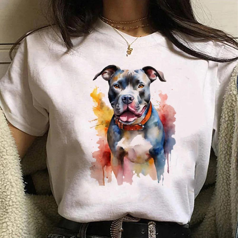 Cute classic cartoon bull terrier Harajuku print T-shirt unisex summer pet pattern shirt dog lover top gift dog owner shirt