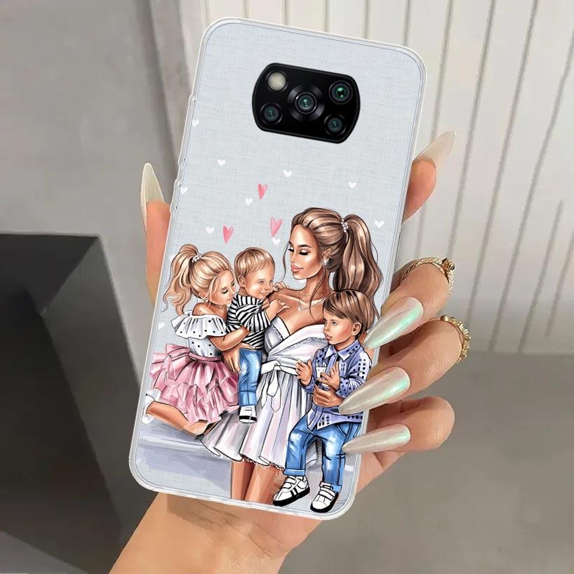 

Чехол для телефона «Мама и Малыш» для Xiaomi Poco X5 X6 X7 Pro F7 Ultra M7 Redmi 15 15C 13 13C 12 12C 10 10A 10C 9 9A 9C 9T Оболочка Poco X Xiaomi Poco X5 Pro