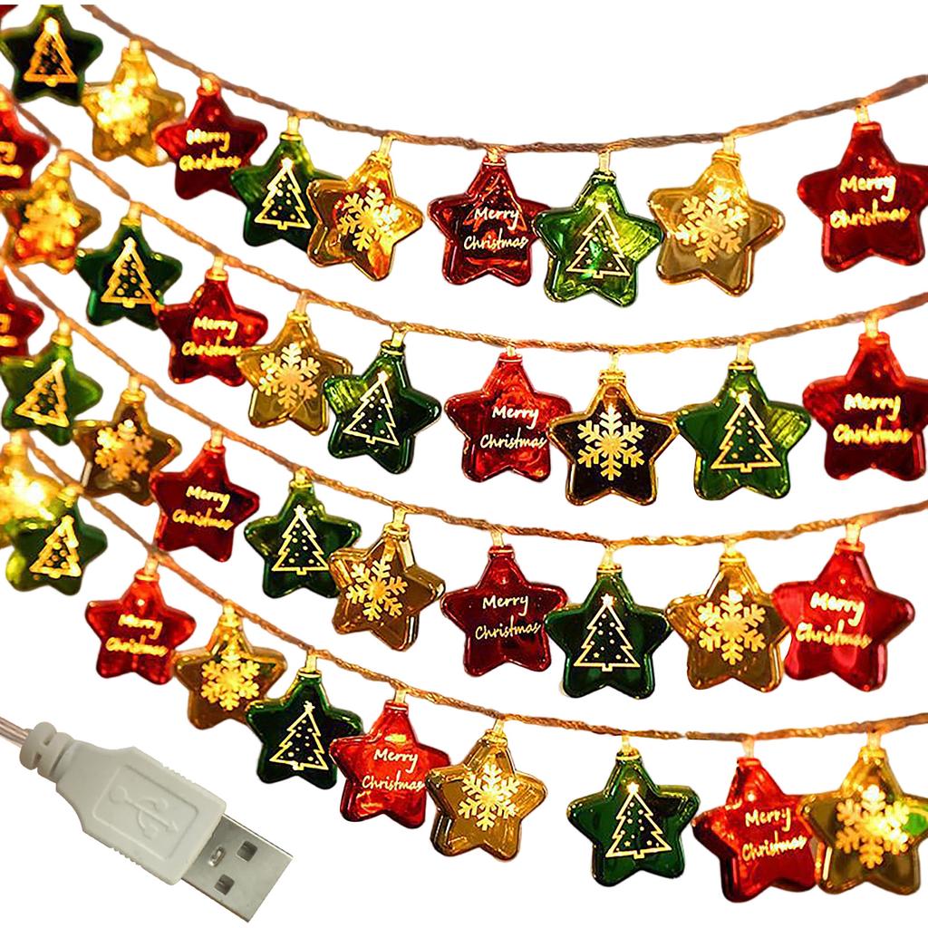 1.5M 10-Light Christmas String Lights for Holiday Decorations