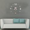 Large Silver Acrylic Wall Clock Frameless Silent Sweep For Home Office Decor 3D Adhesive Modern Art Clock Living Room