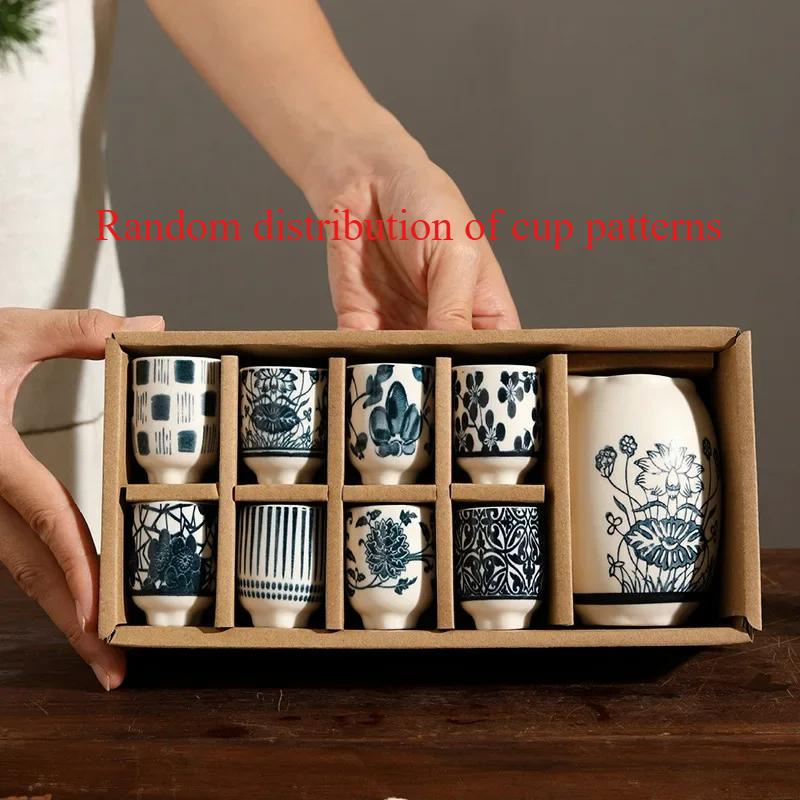 Japanese Ceramic Sake Cup Set Household Sake Dispenser Sushi Restaurant Drinking Utensils Tasting Cups Gifts for Friends