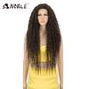 Noble Synthetic Lace Wigs For Black Women Middle Part Long 30" Ombre Blonde Wig With Dark Roots Wavy Heat Resistant Lace Wig