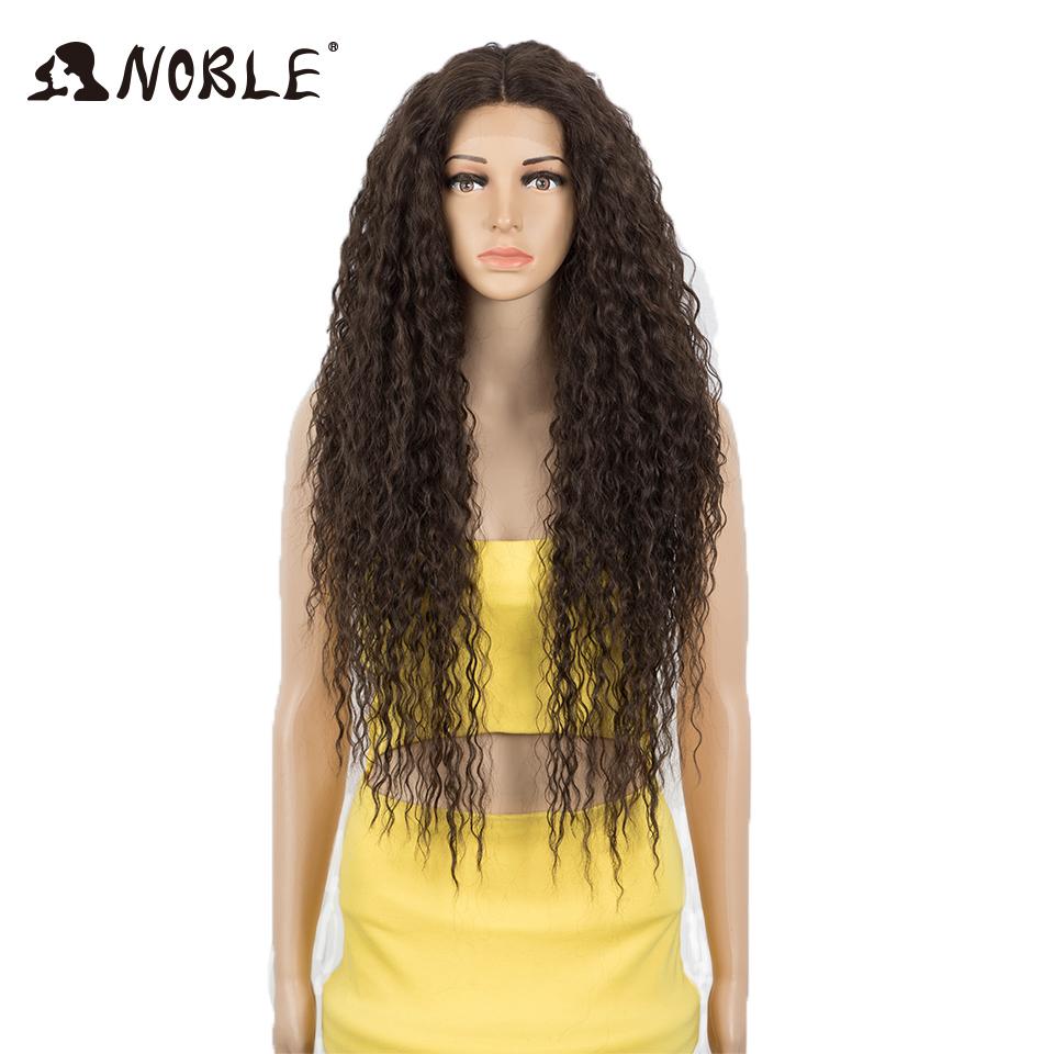 Noble Synthetic Lace Wigs For Black Women Middle Part Long 30" Ombre Blonde Wig With Dark Roots Wavy Heat Resistant Lace Wig