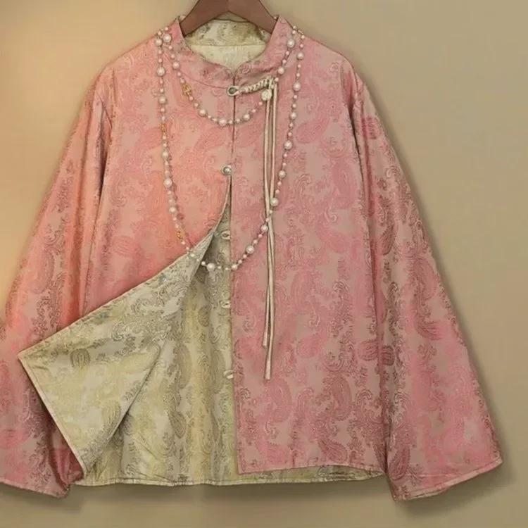 New 2024 Double-Sided Chinese Style Women's Embossed Jacquard Coat - Elegant, Fashionable, High-End Design for Mothers