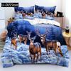 Deers 3D Cartoon Printed Bedding Linen Set Elegant Luxury Home Textiles Duvet Cover Set Soft Comfortable Quilt Cover Pillowcases