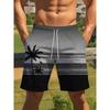Men's Ocean Coconut Tree Print Beach Shorts Summer Vacation Surfboard Shorts Casual Classic Quick Dry Shorts