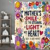 Mother's Day Colorful Floral Text Shower Curtain, Bathroom Decorative Shower Curtain, Waterproof Shower Curtain with Hooks
