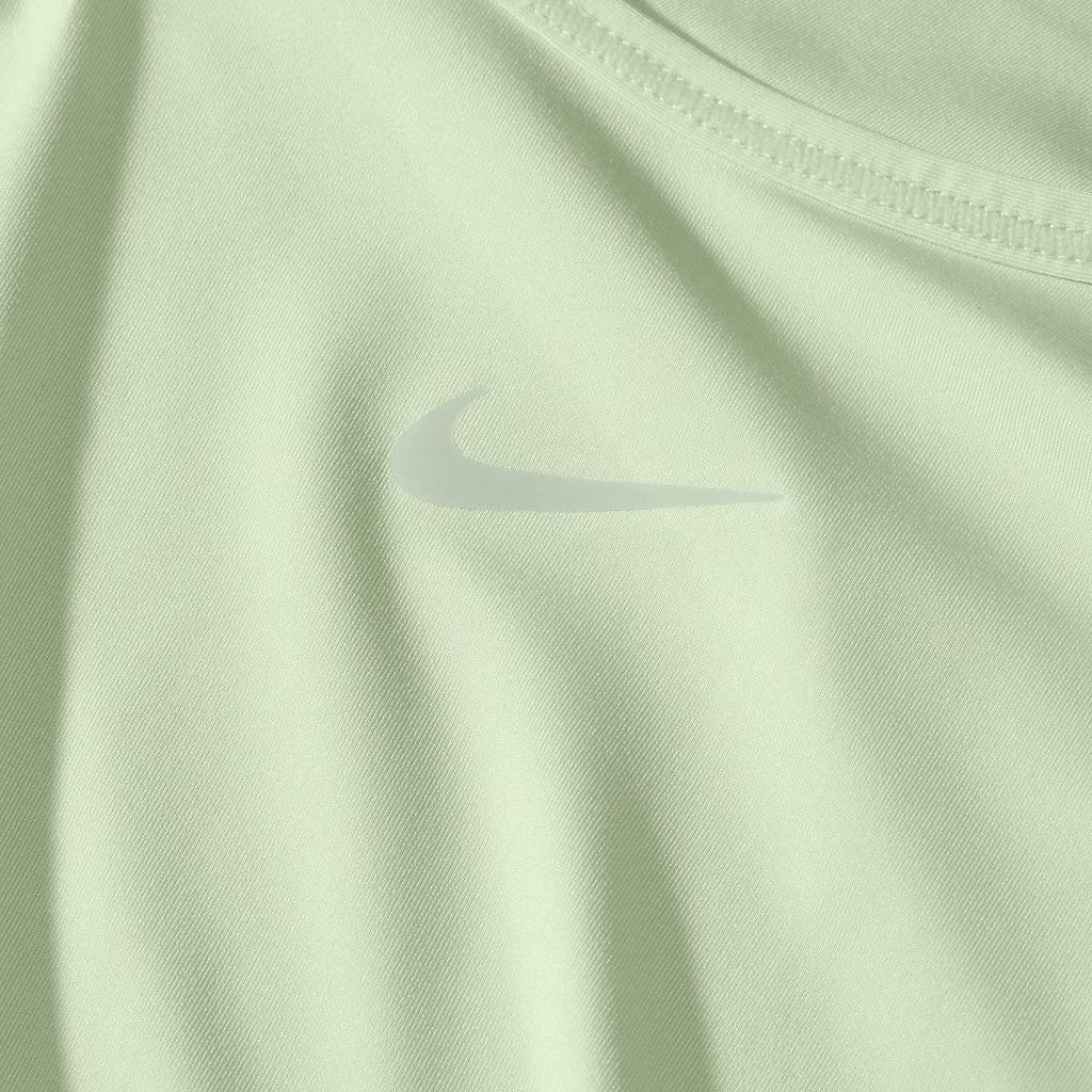 Nike Solid Logo Twist Short Sleeve T-Shirt Women Tops Steam-Green FN2852-376