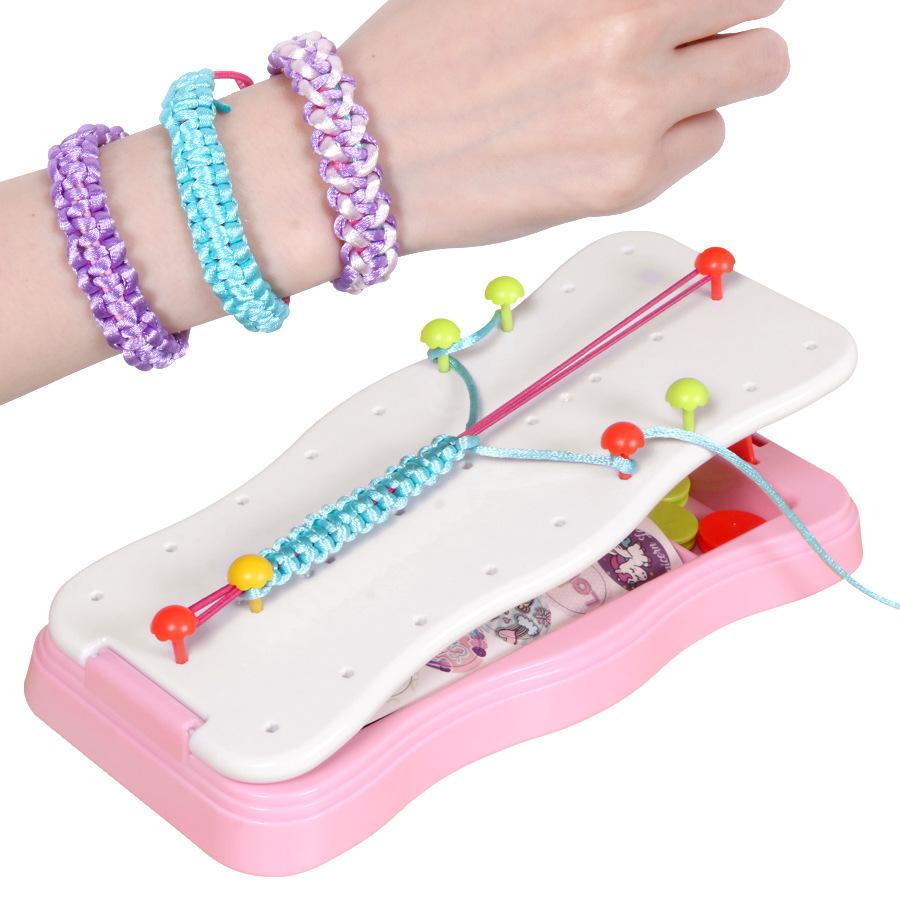 Girls Hand Rope Knitter Set Children Toys Color Bracelet Making Braiding Material Sensory Training Crafts Toys Gift Girls Games