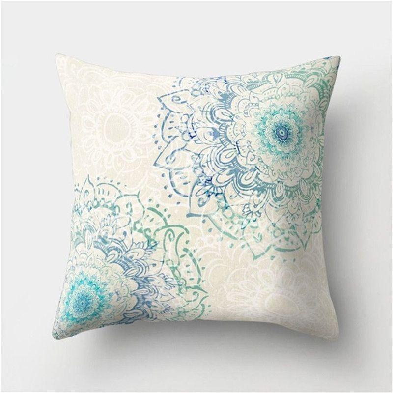 Luxurious Boho Mandala Flower Square Pillow Case Enhances Any Home Or Car Decor