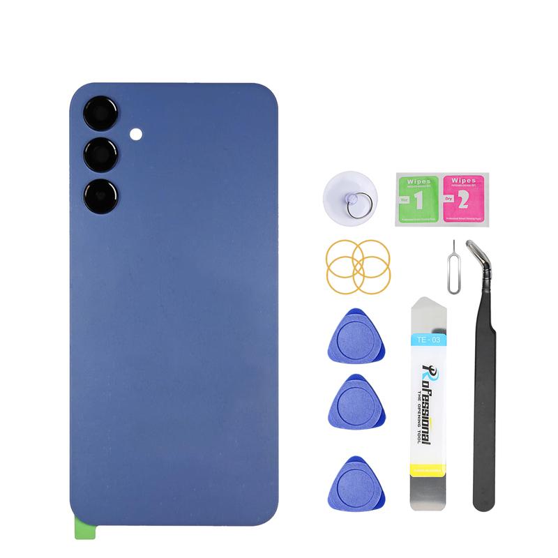 Back Glass Replacement for Samsung Galaxy A15 5G with Camera Lens, Tools Included, Rear Cover Glass
