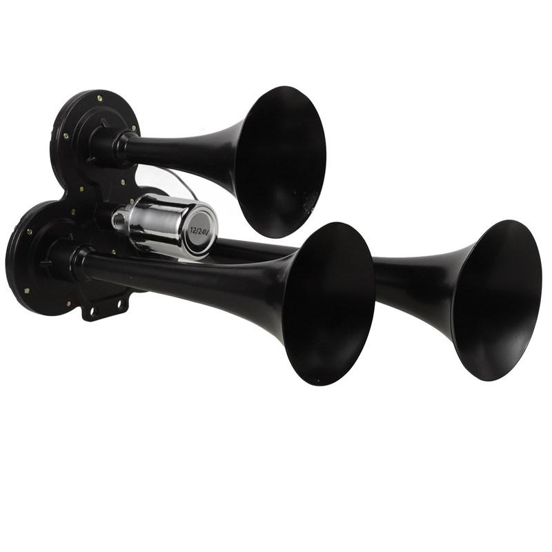 Bocina de Aire Fuerte de Triple Trompeta 12V 24V para Camiones Semirremolques Pickups Bocina de Tren Sonido Claro Trompetas Triples Bocinas de Aire para Camiones