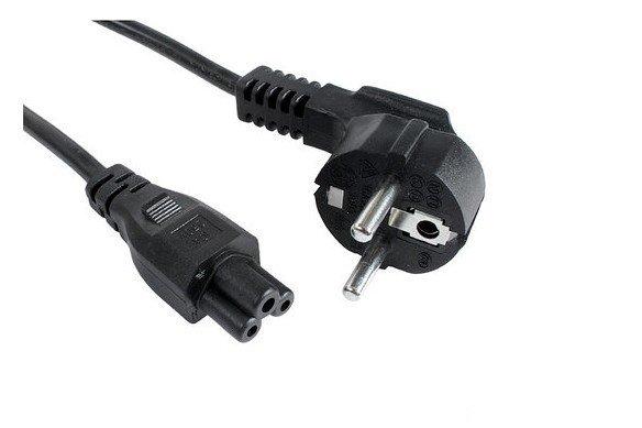 Kabel zasilający Akyga AK-NB-01A CEE 7/7 - IEC C5 do notebooka (koniczynka) 250V/50Hz 2,5A 1,5m czarny