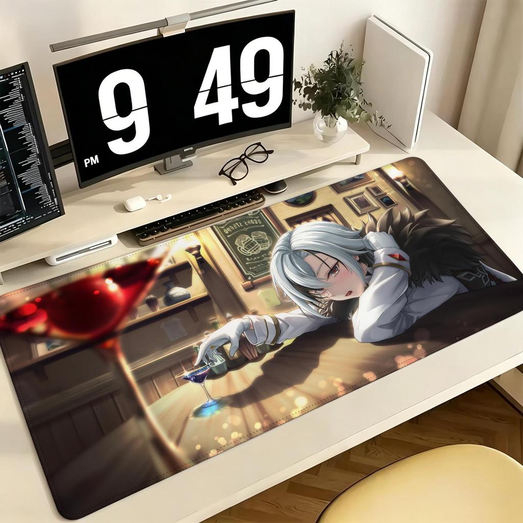 Genshin Impact Arlecchino Pro ESports Gaming Mousepad Extra Large NonSlip Stitched Edge Keyboard Laptop Desk Mat For Pc Gamer